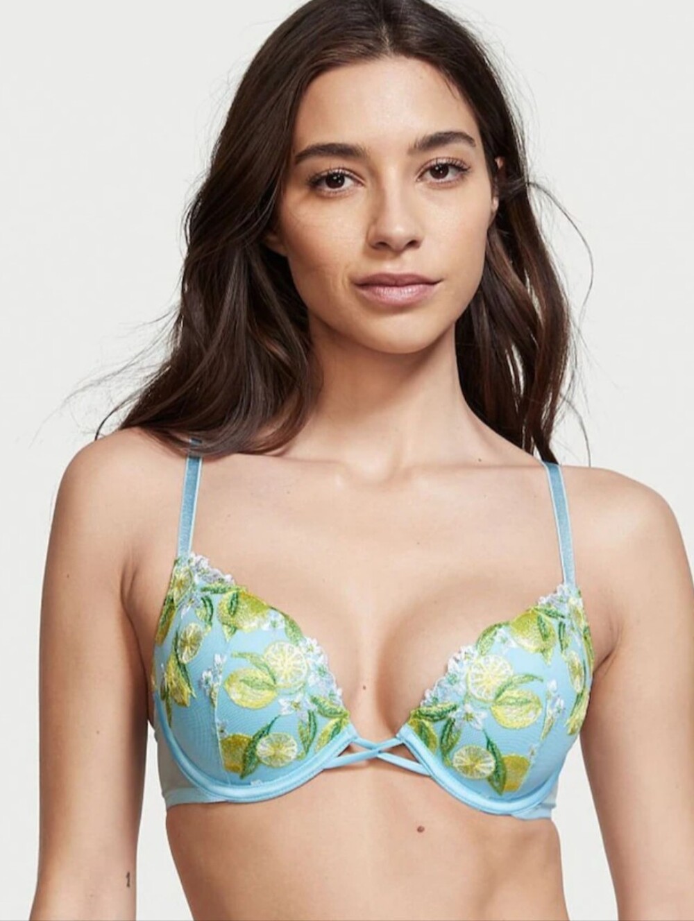 💙EUC Victoria's Secret Dream Angels Push Up Lemon Embroidery Bra, 36DD